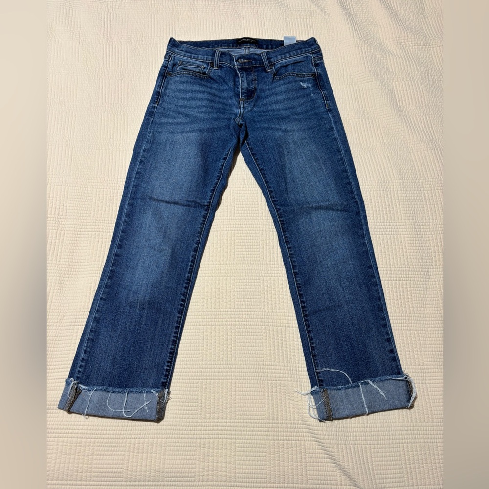 Banana Republic Premium Denim Cuffed Girlfriend Jeans Size 27 P